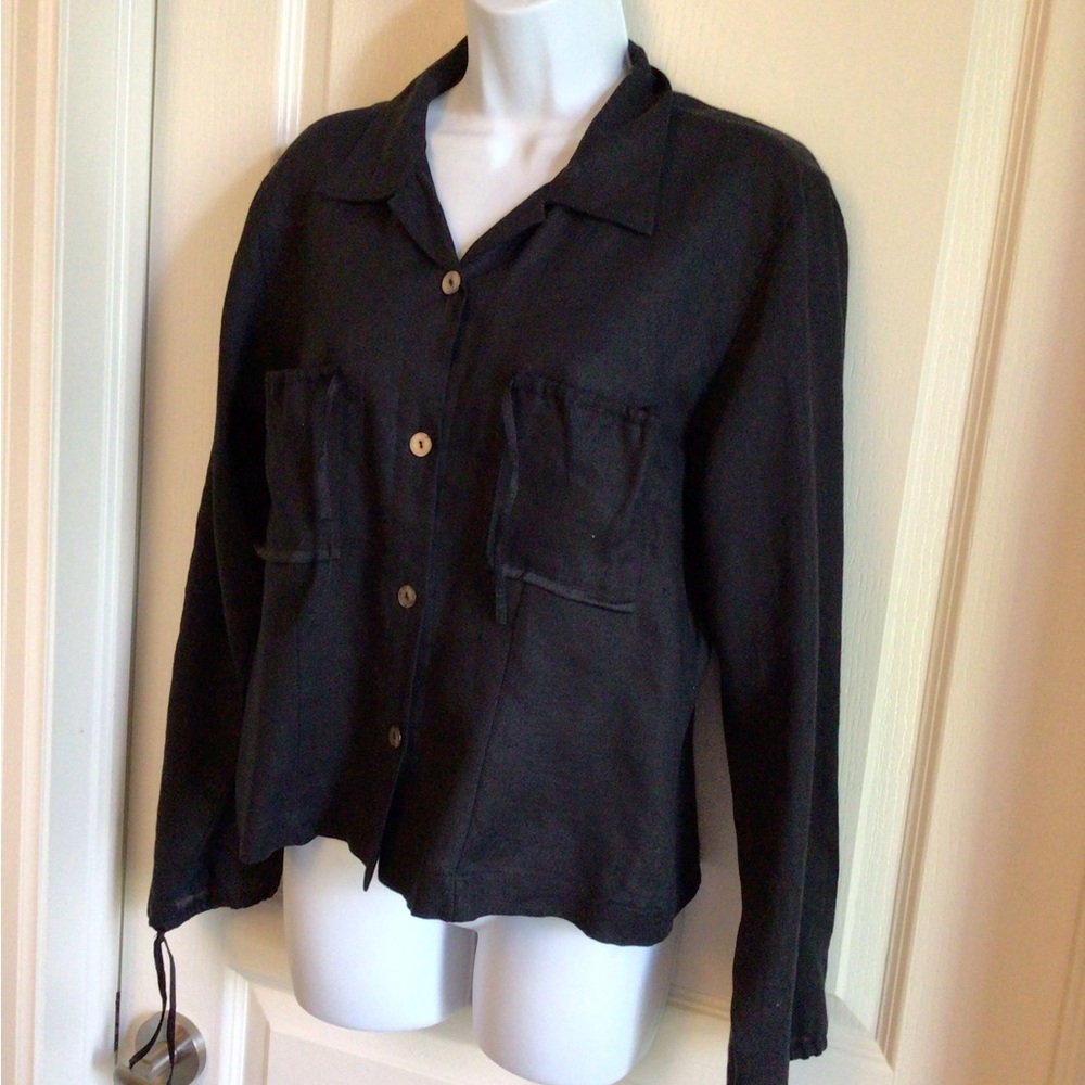 Animale black linen top size small